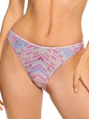 118$ Ramy Brook Isla Printed Swim Bikini Bottoms Women's Size S Blue Purple